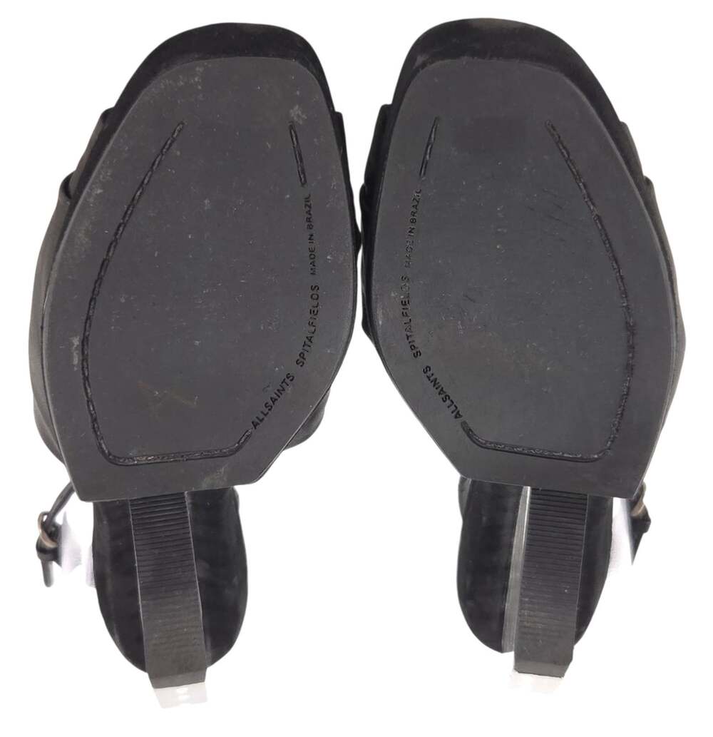 AllSaints Gamma Perspex Sandals US 9 EU 39 Womens Black Wedge Heel $250 - Picture 8 of 9